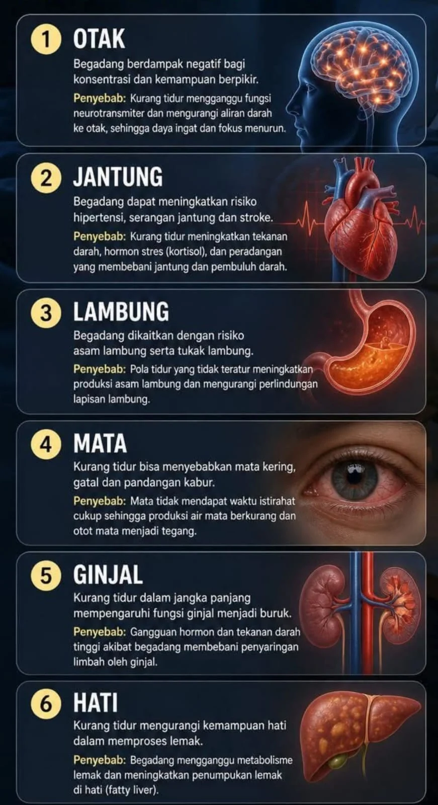 Poster edukasi dampak kurang tidur